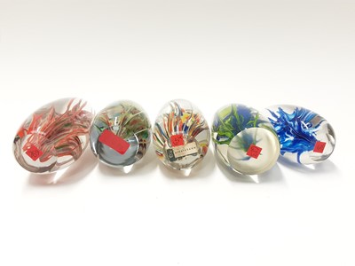 Lot 173 - Five Strathearn Art Glass 'Tropic' Paperweights (5)