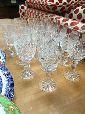 Lot 132 - Set of eight Edinburgh crystal champagne flutes, six crystal glass wines and two others (16)