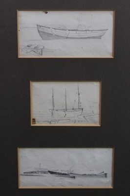 Lot 226 - James Stark, three pencil sketches, boats