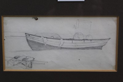 Lot 131 - James Stark, three pencil sketches, boats