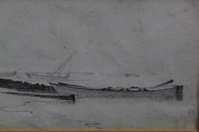 Lot 131 - James Stark, three pencil sketches, boats