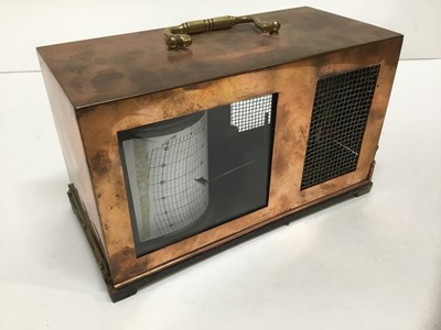 Lot 1072 - Mid 20th century copper cased barograph