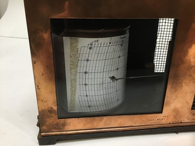 Lot 1072 - Mid 20th century copper cased barograph