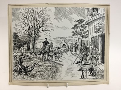 Lot 1046 - G. E. Wells three pen and ink illustrations