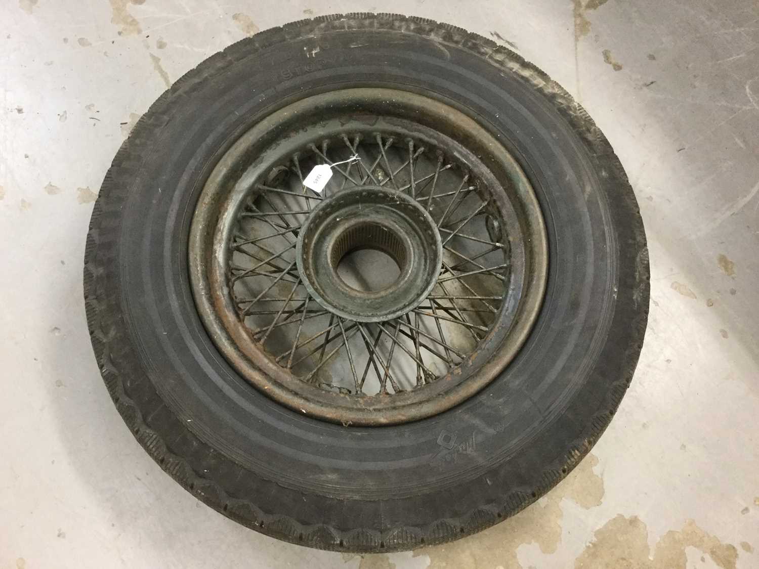 Lot 1245 - Pre-War Rolls -Royce Phantom III wire wheel with 700/19 tyre