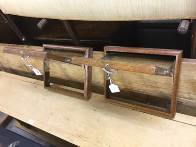 Lot 106 - Pair 1950s Rolls-Royce / Bentley walnut folding picnic tables with glazed tops and complete with framework