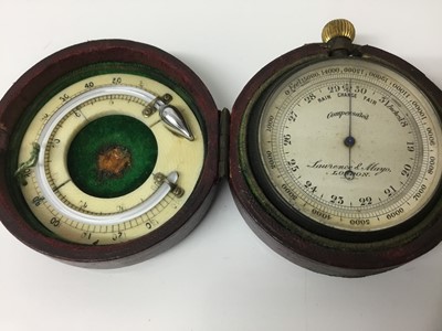 Lot 1076 - Late 19th / early 20th century pocket barometer