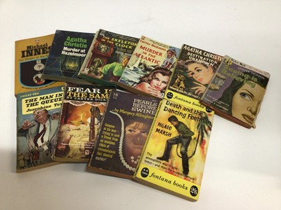 Lot 786 - A collection of crime paperbacks 1950's and 60's period, authors including Carter Dickson The Skeleton in the Clock,Fear is the Same, To Wake the Dead and other, Agatha Christie Stanley Ellin,Ngaio...