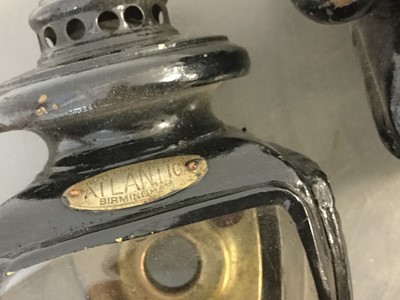 Lot 1270 - Pair Butlers Ltd Vintage car opera lamps with bevelled glazed panels and original brackets