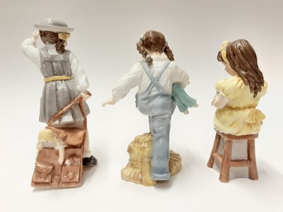 Lot 201 - Six Royal Worcester Katie's Day figures - Playtime, Storytime, Schooltime, Teatime, Bathtime and Bedtime