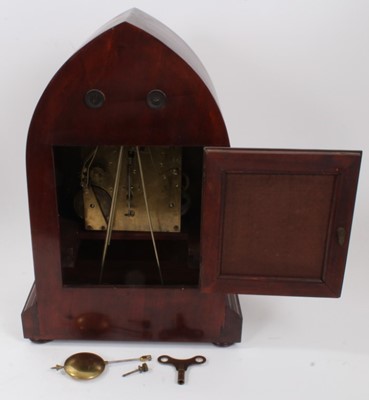 Lot 607 - Edwardian arched chiming mantel clock
