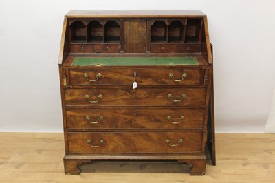 Lot 1382 - George III mahogany bureau