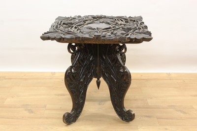 Lot 1381 - Antique Chinese relief carved hardwood table