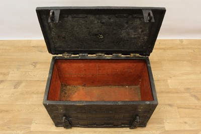 Lot 1387 - 17th century armada type bound iron chest