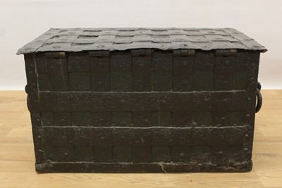 Lot 1387 - 17th century armada type bound iron chest