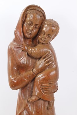 Lot 847 - Carved Dutch wooden sculpture - mother and child