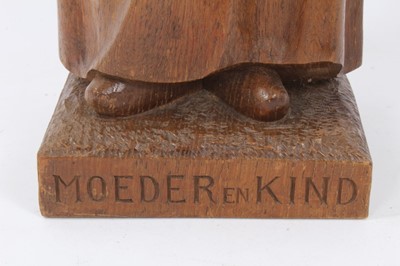 Lot 847 - Carved Dutch wooden sculpture - mother and child