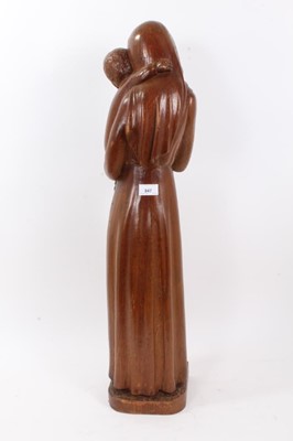 Lot 847 - Carved Dutch wooden sculpture - mother and child