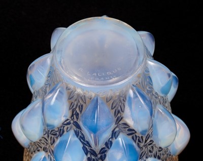 Lot 185 - Small Lalique iridescent glass vase, signed R Lalique France