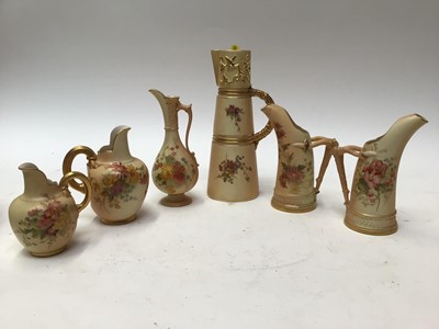 Lot 1028 - Fine collection of Royal Worcester blush ivory wares, including vases lidded vessels, miniatures etc, approximately 23 pieces.