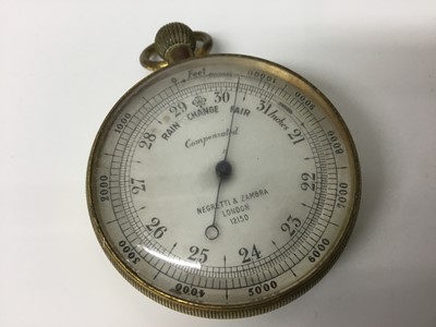 Lot 1084 - Early 20th century pocket barometer by Negretti & Zambra