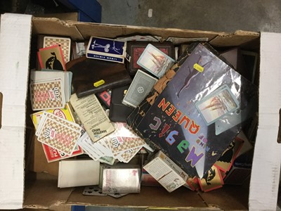 Lot 488 - One box of various sets of playing cards and other ephemera