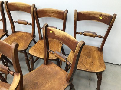 Lot 7 - Set of seven 19th century East Anglian beach and elm country chairs, to include one carver