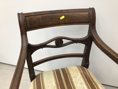 Lot 10 - Georgian mahogany tripod table, together with a Regency mahogany elbow chair