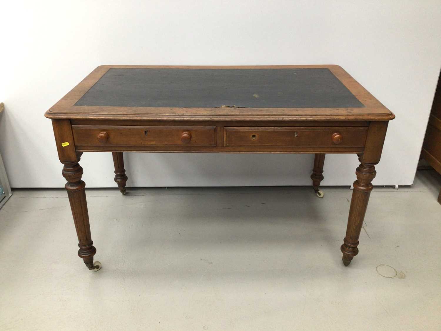 Lot 15 - Victorian oak writing table