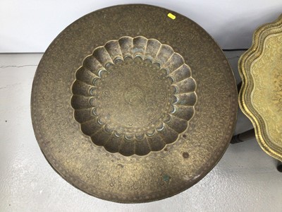 Lot 16 - Two Islamic brass top occasional tables