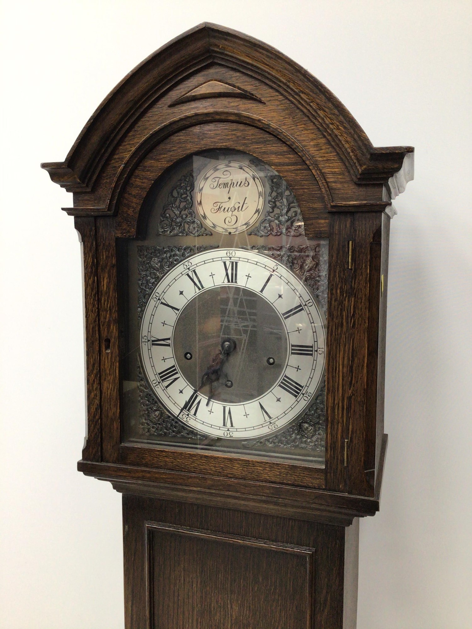 Lot 72 Oak cased Grandmother clock