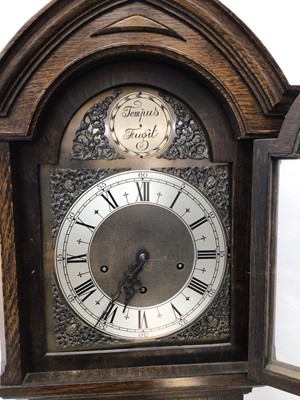 Lot 18 - Oak cased Grandmother clock
