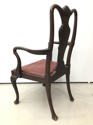 Lot 24 - George I style mahogany open elbow chair