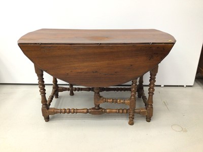 Lot 73 - Late 17th / early 18th century and later cherry wood gateleg table