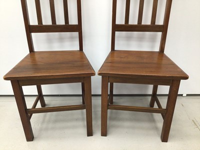 Lot 28 - Pair of Macintosh style walnut arts and crafts hall chairs