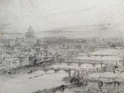 Lot 1308 - William Walcot (1874-1943) etching London panorama, signed together with another