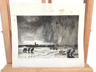Lot 320 - J William Hepburn (early 20th century) etching - Rain Laventie, Nov 1916, another by the same hand