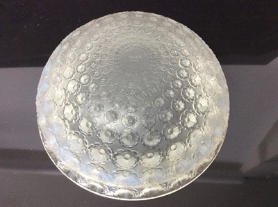 Lot 235 - Good quality 1950's Lalique opalescent Nemours pattern glass bowl, signed Lalique, France, 25.5cm diameter