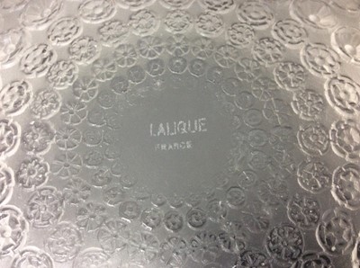 Lot 235 - Good quality 1950's Lalique opalescent Nemours pattern glass bowl, signed Lalique, France, 25.5cm diameter