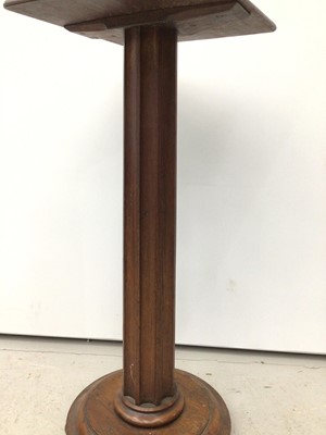 Lot 58 - Victorian mahogany torchere stand, with square platform and fluted column on circular base, 87cm high