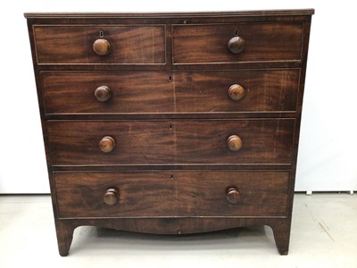 Lot 59 - Good quality Regency mahogany chest of drawers, with two short over three long graduated drawers on bracket feet, 100cm wide x 50cm deep x 100cm high