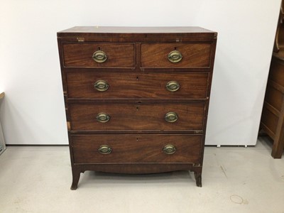 Lot 63 - Regency mahogany chest of two short over three long graduated drawers on bracket feet, 84cm wide x 52cm deep x 109c, high