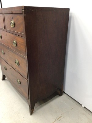 Lot 63 - Regency mahogany chest of two short over three long graduated drawers on bracket feet, 84cm wide x 52cm deep x 109c, high