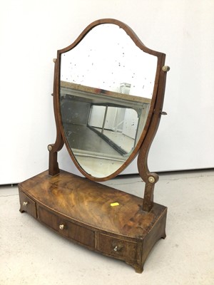 Lot 77 - George III mahogany dressing table mirror, together with. Regency mahogany dressing table mirror