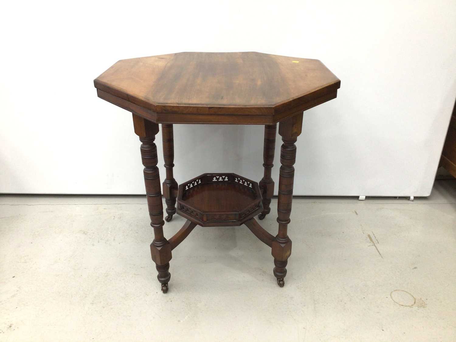 Lot 80 - Edwardian mahogany two tier octagonal occasional table, 74cm wide x 76cm high