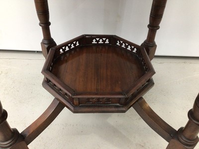 Lot 80 - Edwardian mahogany two tier octagonal occasional table, 74cm wide x 76cm high