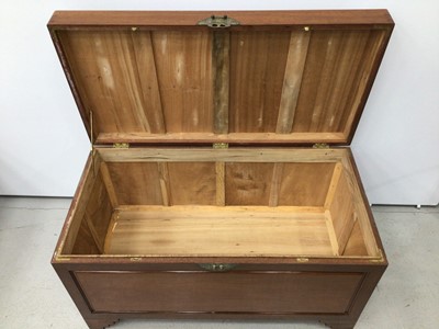 Lot 104 - Chinese camphor wood blanket box with panelled top and sides, 104cm wide x 53cm deep x 59cm high