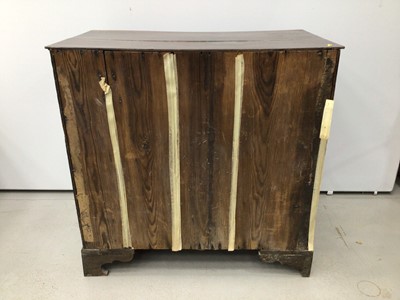 Lot 139 - Georgian oak chest of two short and three long graduated drawers on bracket feet, 89cm wide, 50.5cm deep, 89.5cm high