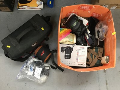 Lot 324 - One box of camera and accessories