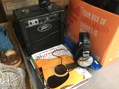 Lot 323 - Guitar Amp, music stand, headphones and sundries